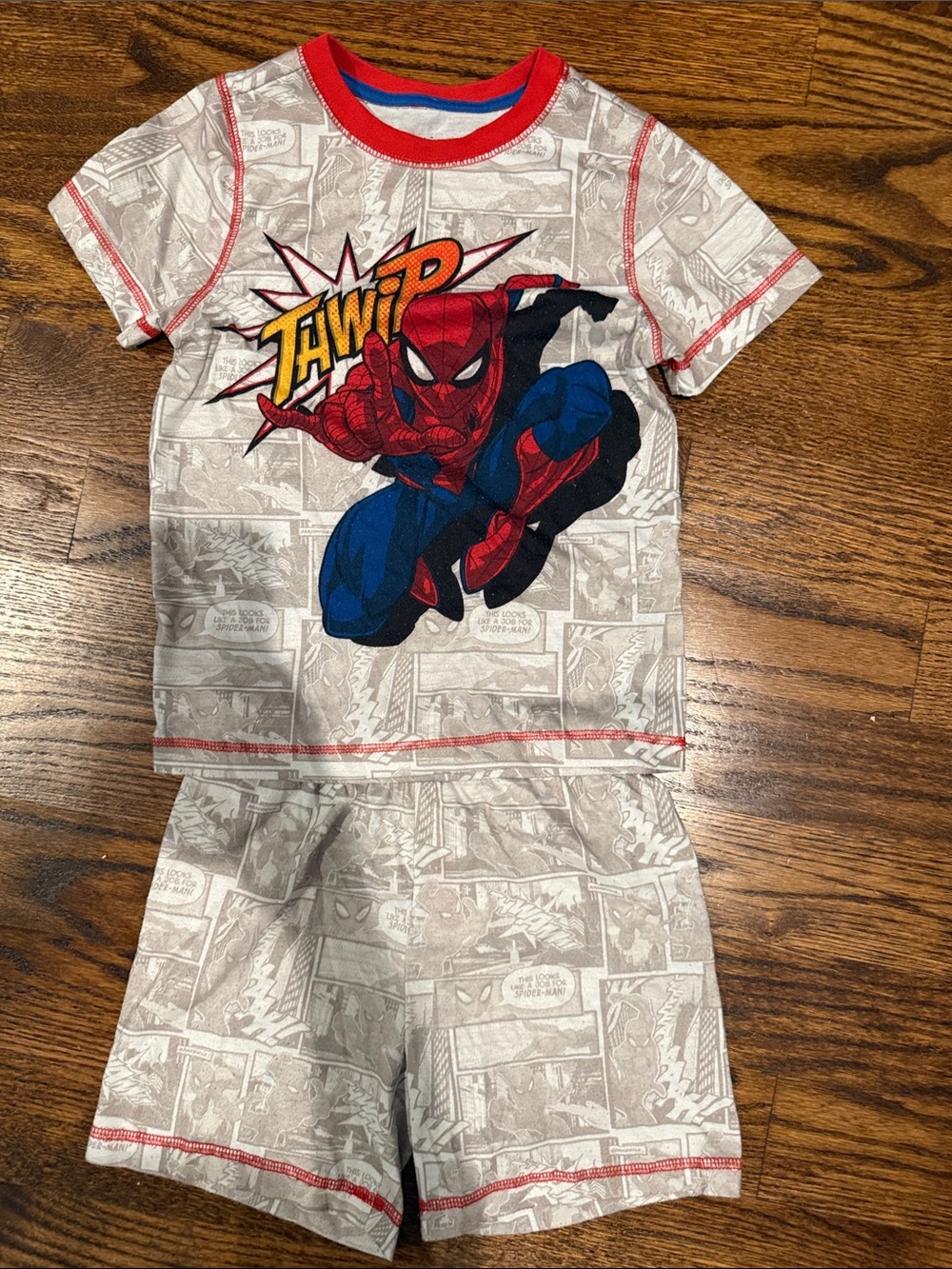Disney Spider-Man Two-Piece Pajama Set - Red, Blue & Gray